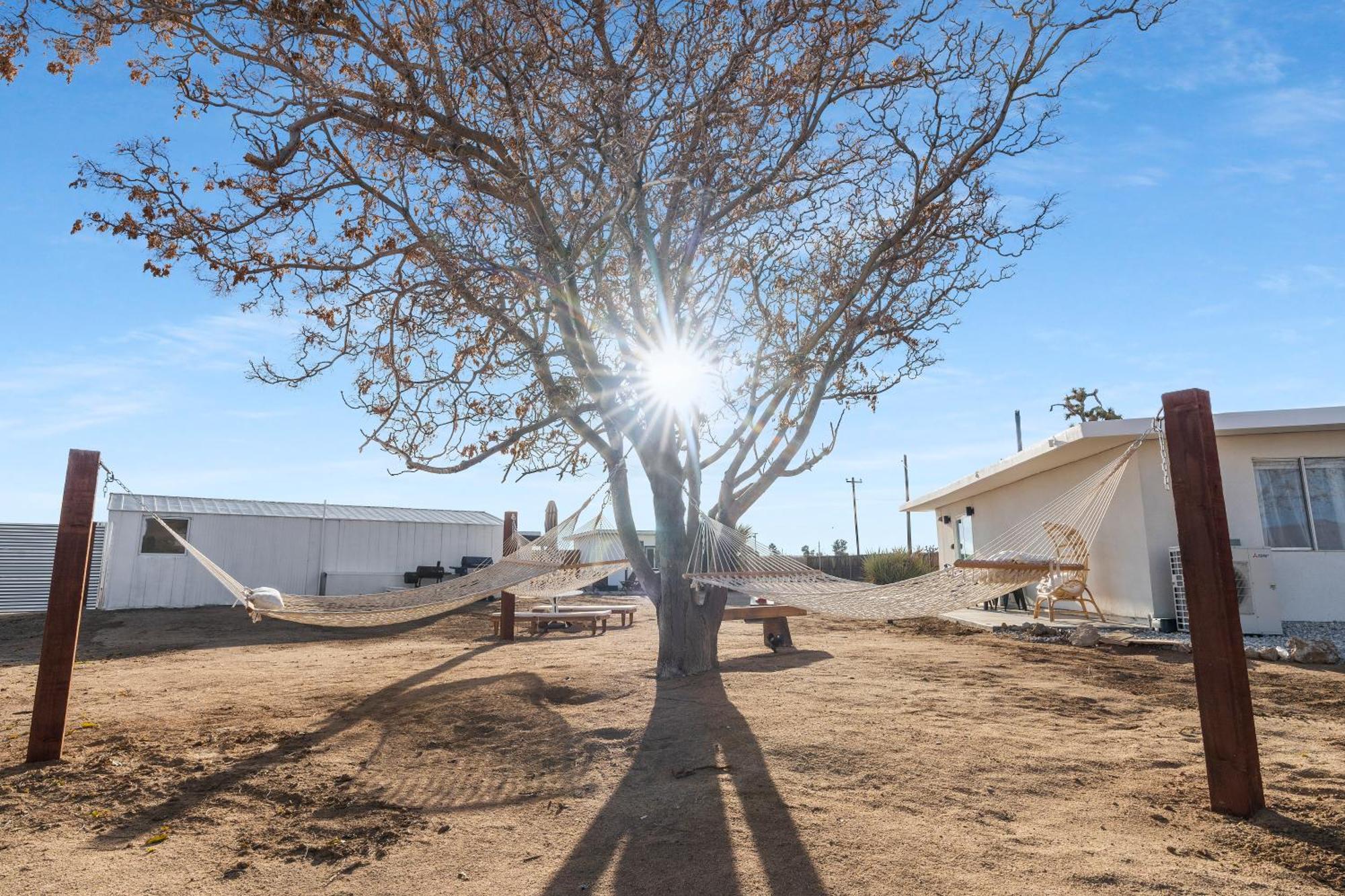Private Jt Cabin - Ev L2 Station, Hammocks, Fire Pit, Bbq, Bocce Ball, Cornhole Yucca Valley Exterior photo